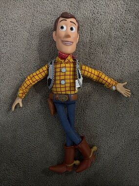 Woody Cowboy Figure Toy - Yellow Plaid Shirt, Blue Pants